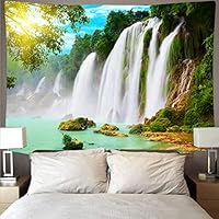 Amazon.co.jp: CFGZC 森の滝 タペストリー 自然風景 癒しの緑 おしゃれ